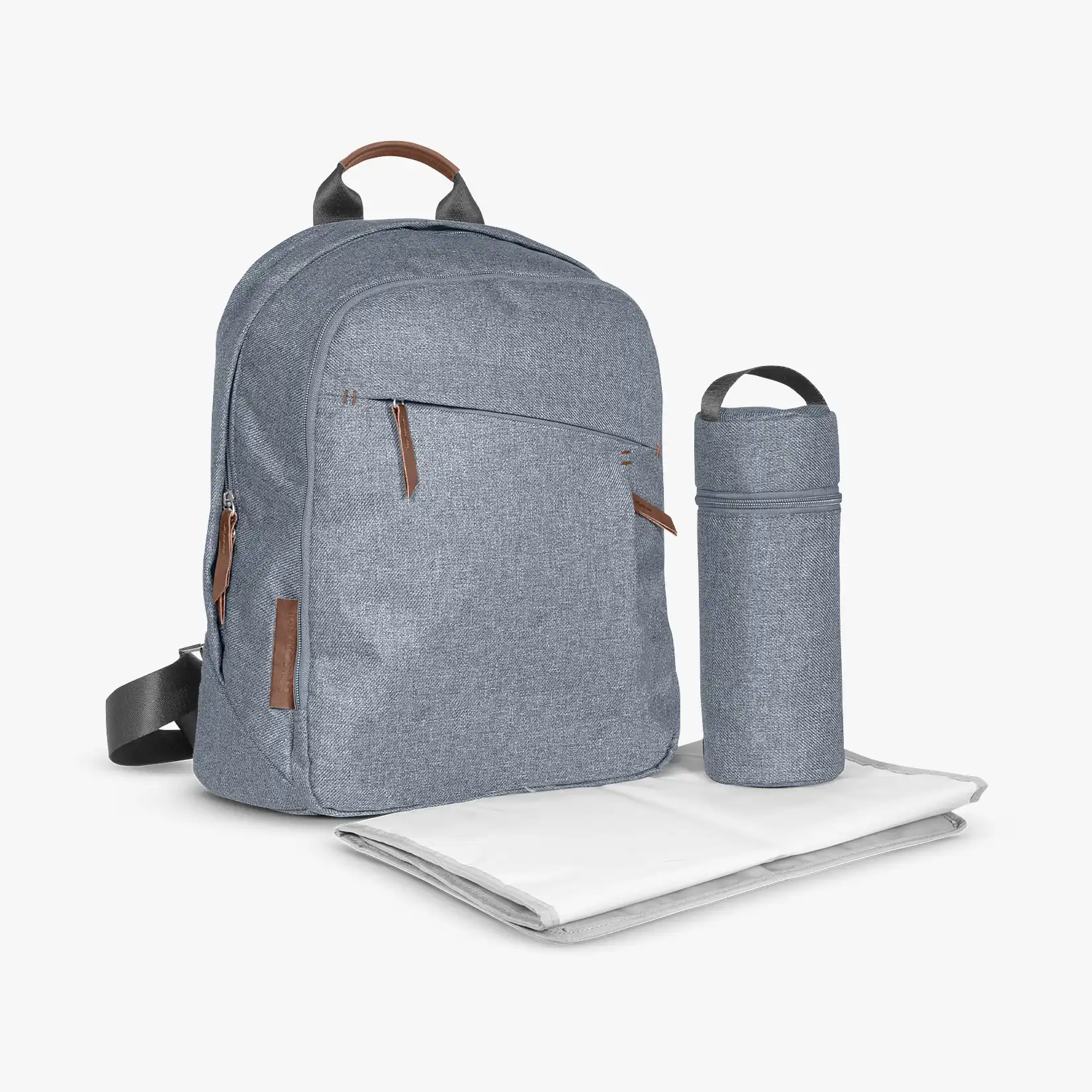 UPPAbaby Nappy Bag – Gregory (Blue Melange / Saddle Leather) - Image 2