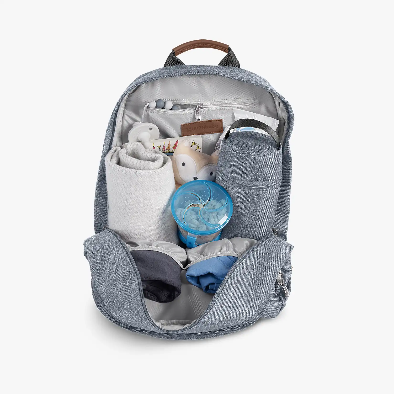 UPPAbaby Nappy Bag – Gregory (Blue Melange / Saddle Leather) - Image 4