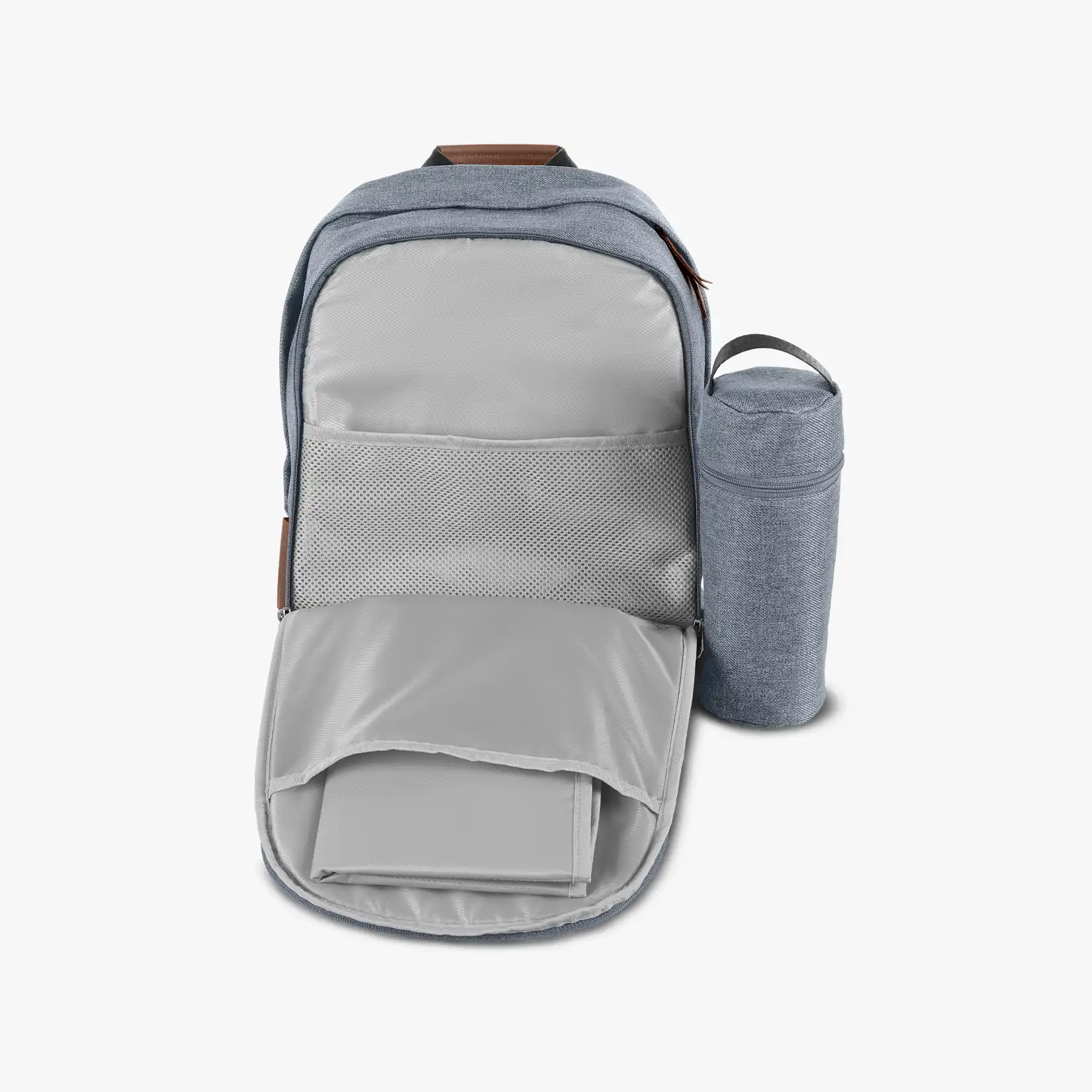 UPPAbaby Nappy Bag – Gregory (Blue Melange / Saddle Leather) - Image 5