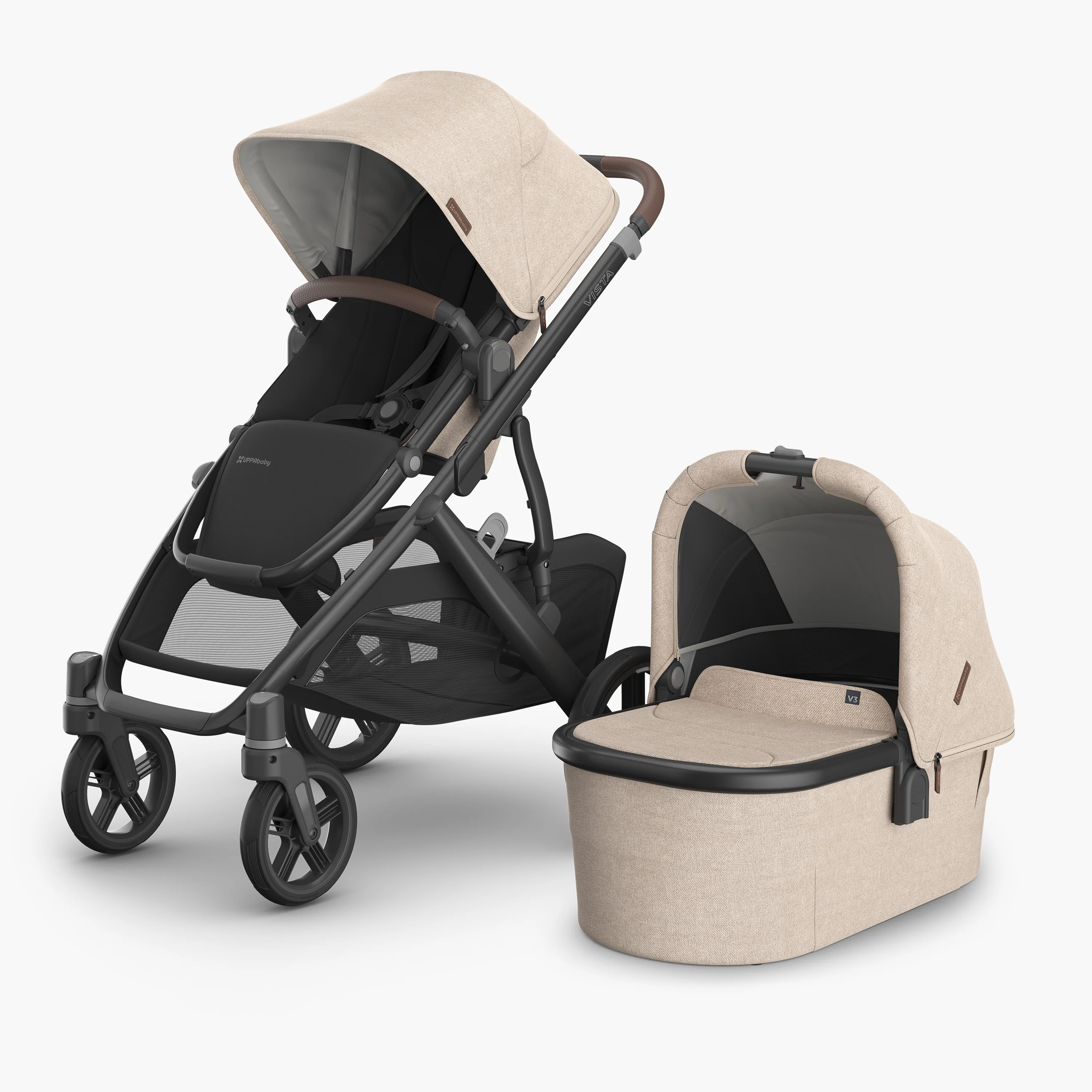 UPPAbaby Vista V3 Pram With Bassinet - Liam (Oat Melange)