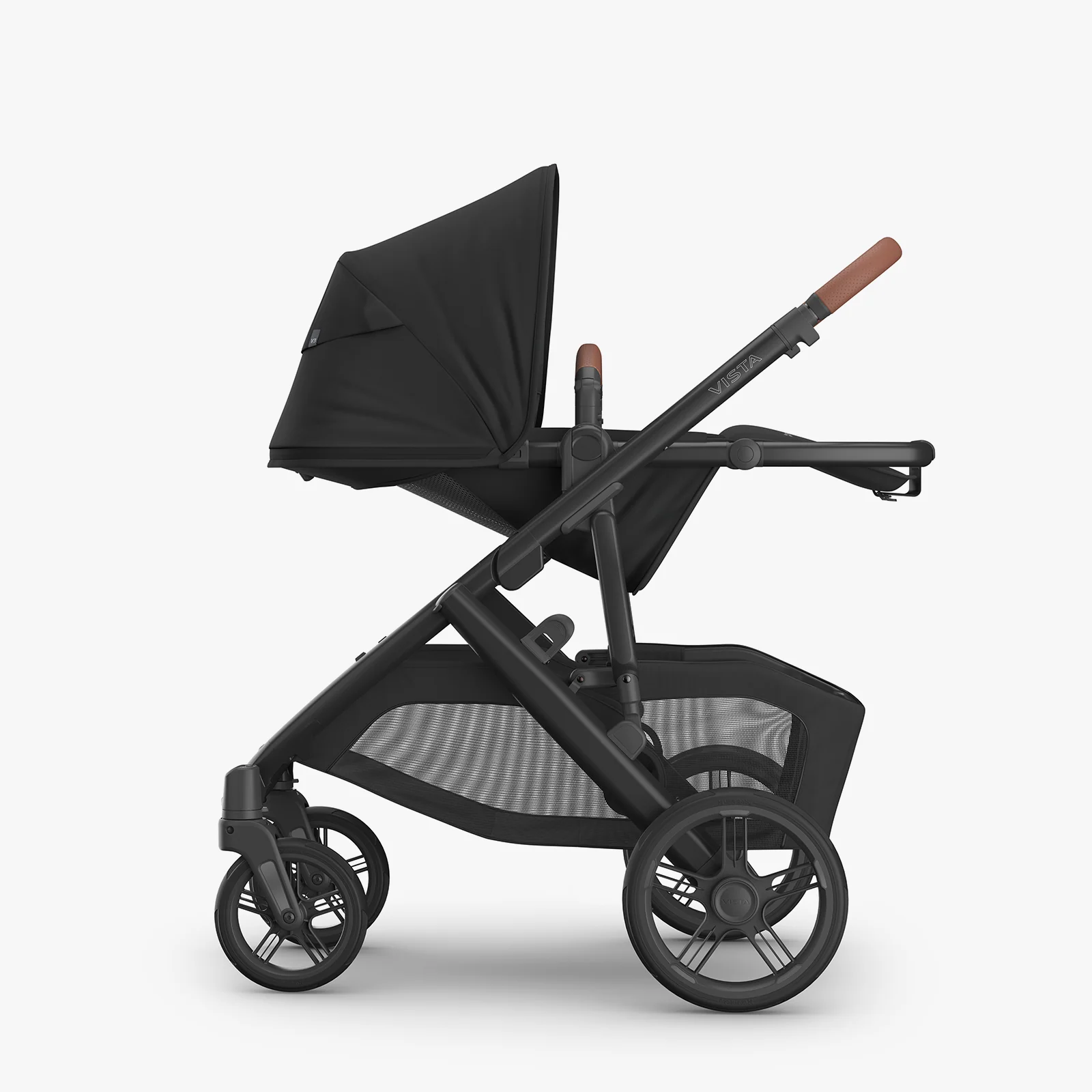 UPPAbaby Vista V3 Pram with Bassinet - Nori (Charcoal / Saddle Leather) - Image 2